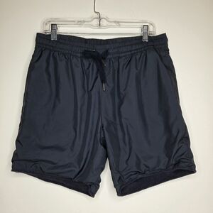 Original Penguin Size M Navy Velvet To Nylon Reversible Athletic Shorts -